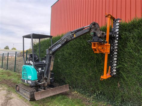 mini excavator hedge trimmer|hedge trimmer attachment for excavator.